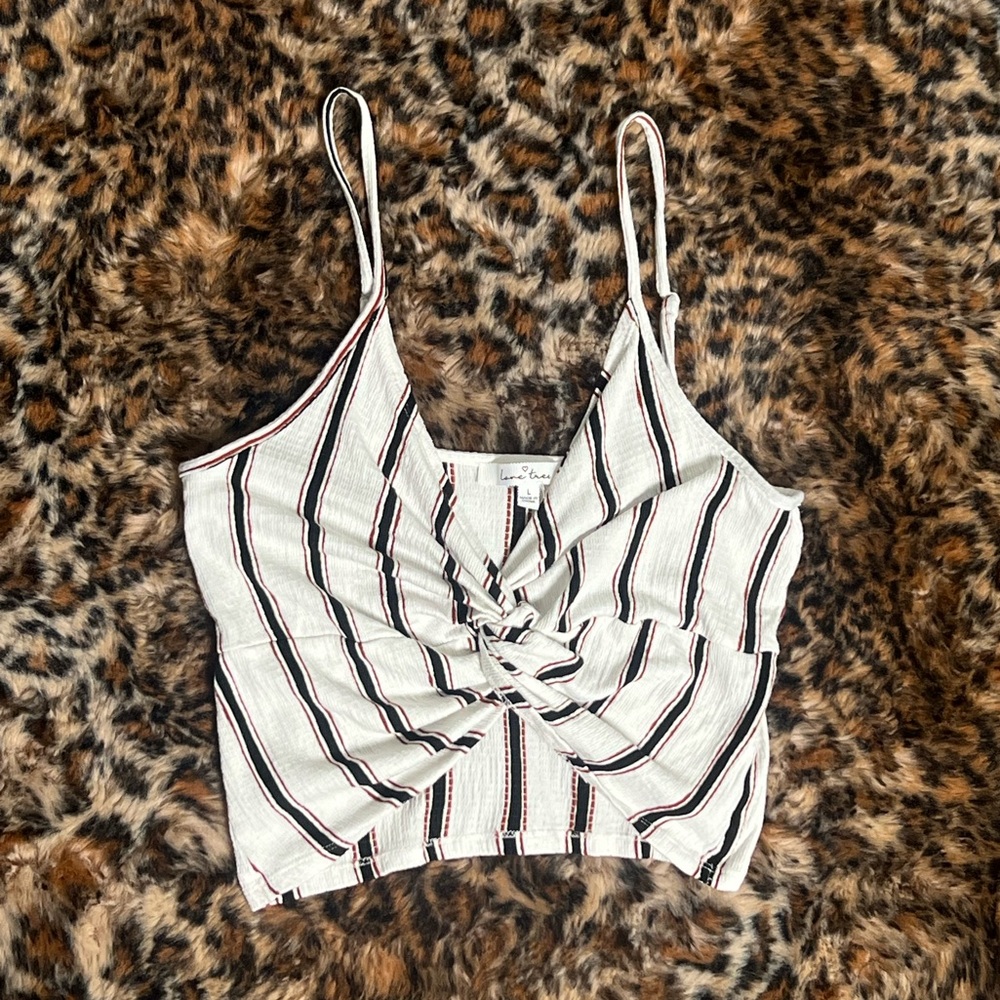 Love Tree Black & White Striped Cami